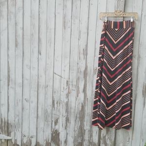 Overdyed Chevron Maxi Skirt